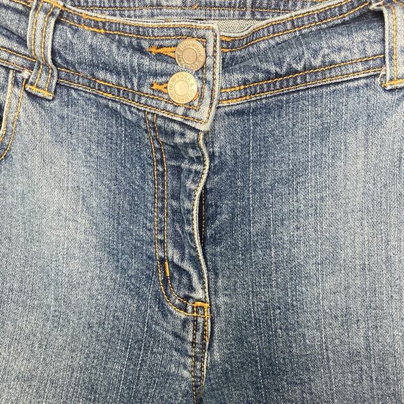 New York & Company Size 14 Cuffed Denim Capri Jeans Mid-Rise Stretch Blue - Picture 4 of 8